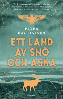 Ett land av snö och aska – omslag till ljudboken av Petra Rautiainen