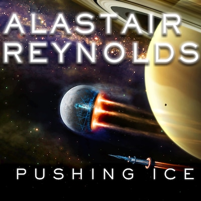 Pushing Ice – omslag til lydbogen af Alastair Reynolds