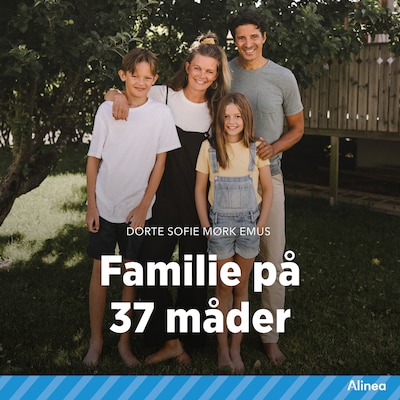 Familie på 37 måder – omslag til lydbogen af Dorte Sofie Mørk Emus