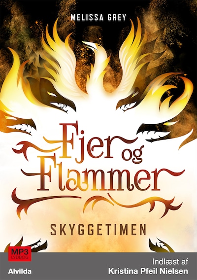Fjer og flammer 2: Skyggetimen – omslag til lydbogen af Melissa Grey