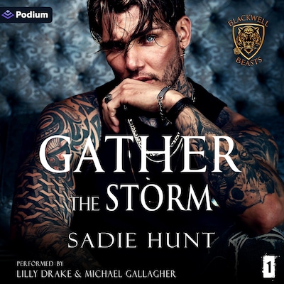 Gather the Storm – omslag til lydbogen af Sadie Hunt