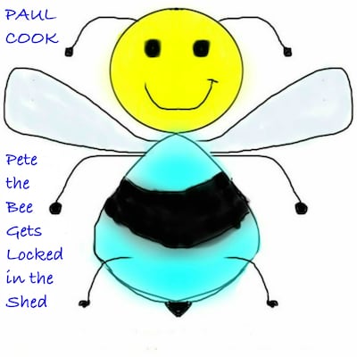 Pete the Bee Gets Locked in the Shed – omslag til lydbogen af Paul Cook