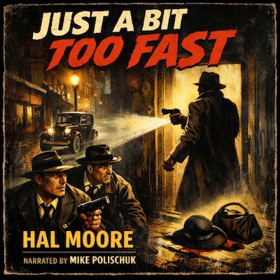 Just A Bit Too Fast – omslag til lydbogen af Hal Moore