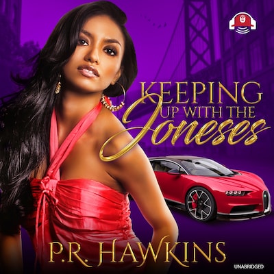 Keeping Up with the Joneses – omslag til lydbogen af P. R. Hawkins