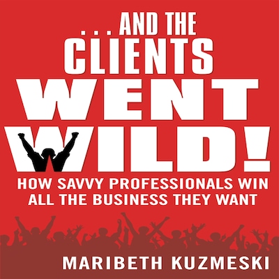 ...And the Clients Went Wild! – omslag til lydbogen af Maribeth Kuzmeski