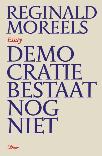 Democratie bestaat nog niet – omslag van het luisterboek van Réginald Moreels