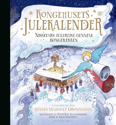 Kongehusets julekalender - Nissefars julerejse gennem kongerækken – omslag til lydbogen af Hendes majestæt Dronningen