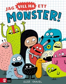 Jag vill ha ett monster – omslag till ljudboken av Elise Gravel