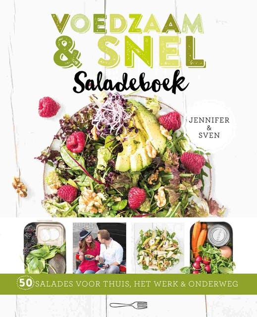 Voedzaam & snel saladeboek: 50 salades voor thuis, het werk & onderweg – omslag van het luisterboek van Jennifer en Sven