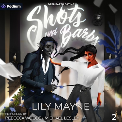 Shots and Barbs – omslag til lydbogen af Lily Mayne