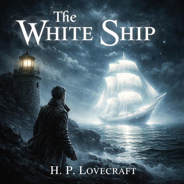 8. The White Ship by H.P. Lovecraft: A Dreamlike Voyage Through Wonder, Temptation, and Distant Shores – omslag til lydbogen af H P Lovecraft