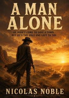 A Man Alone: A Classic Western – omslag till ljudboken av Nicolas Noble
