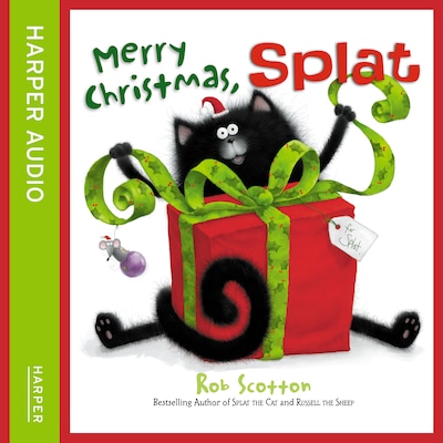 Merry Christmas, Splat – omslag til lydbogen af Rob Scotton