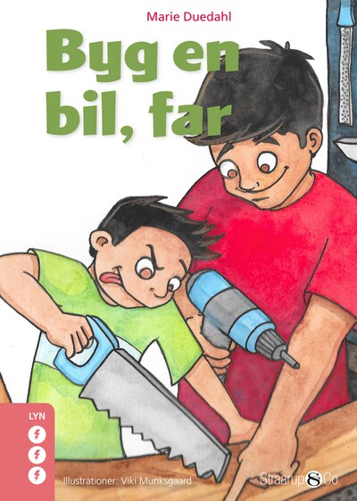 Byg en bil, far – omslag til lydbogen af Marie Duedahl