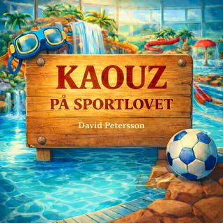 Kaouz på sportlovet – omslag till ljudboken av David Petersson