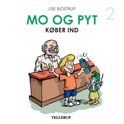 Mo og Pyt #2: Mo og Pyt køber ind – omslag til lydbogen af Lise Bidstrup