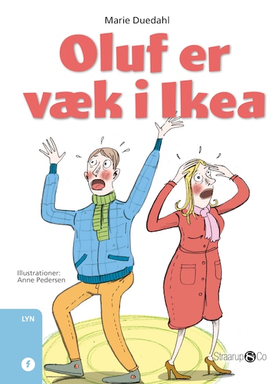 Oluf er væk i Ikea – omslag til lydbogen af Marie Duedahl