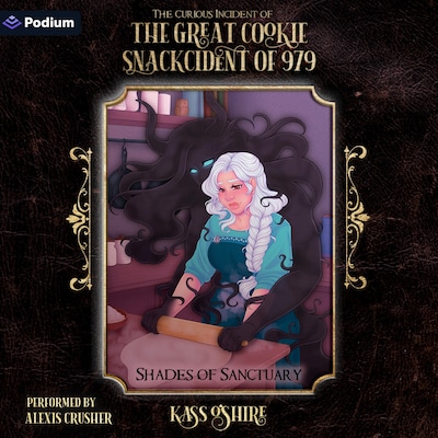 The Curious Incident of the Great Cookie Snackcident of 979 – omslag til lydbogen af Kass O'Shire