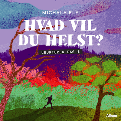 Hvad vil du helst? Lejrturen dag 1, Sort Læseklub – omslag til lydbogen af Michala Elk
