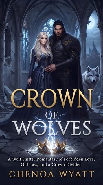 Crown of Wolves: A Wolf Shifter Romantasy of Forbidden Love, Old Law, and a Crown Divided – omslag til lydbogen af Chenoa Wyatt