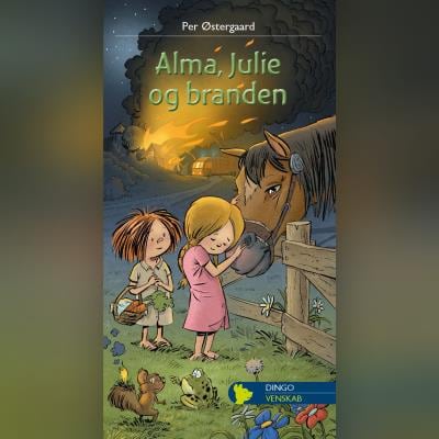 Alma, Julie og branden – omslag til lydbogen af Per Østergaard