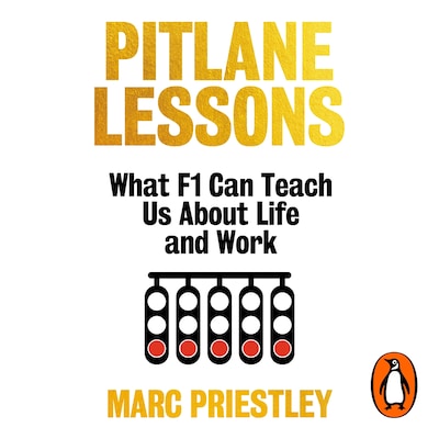 Pitlane Lessons – omslag til lydbogen af Marc Priestley