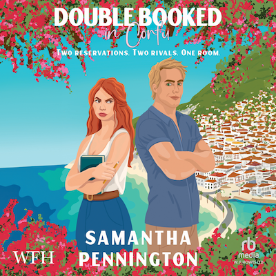 Double Booked in Corfu – omslag til lydbogen af Samantha Pennington