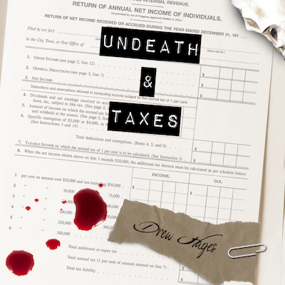 Undeath and Taxes – omslag til lydbogen af Drew Hayes