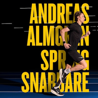 Spring snabbare – omslag till ljudboken av Andreas Almgren