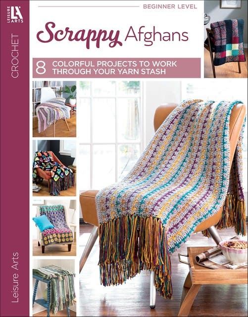 Crochet Scrappy Afghans: 8 Afghans – omslag til lydbogen af Leisure Arts