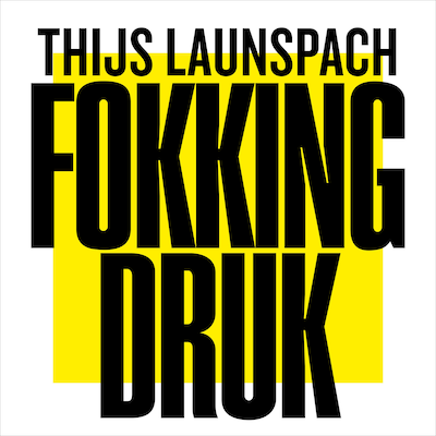 Fokking druk – omslag van het luisterboek van Thijs Launspach