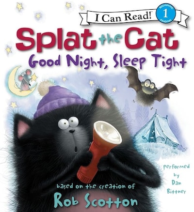 Splat the Cat: Good Night, Sleep Tight – omslag til lydbogen af Rob Scotton
