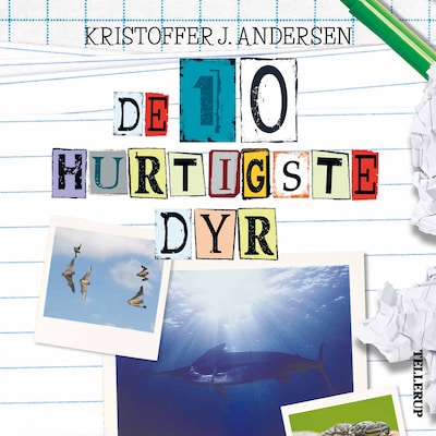 De 10 dyr: De 10 hurtigste dyr – omslag til lydbogen af Kristoffer J. Andersen