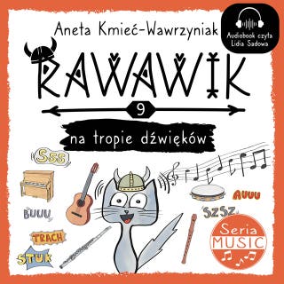 Rawawik na tropie dźwięków – okładka audiobooka, autor Aneta Kmieć-Wawrzyniak