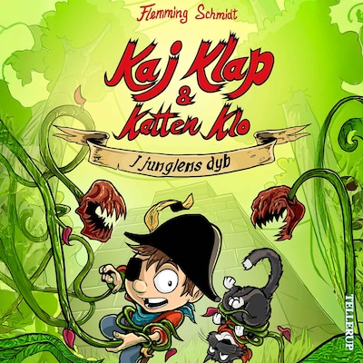 Kaj Klap & Katten Klo #3: I junglens dyb – omslag til lydbogen af Flemming Schmidt
