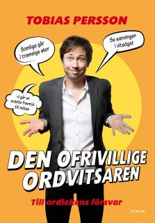 Den ofrivillige ordvitsaren – omslag till ljudboken av Tobias Persson