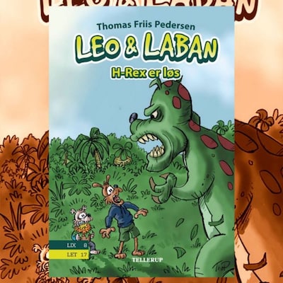 Leo & Laban #2: H-Rex er løs – omslag til lydbogen af Thomas Friis Pedersen