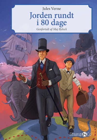 Jorden rundt i 80 dage – omslag til lydbogen af Jules Verne