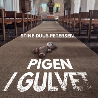Pigen i gulvet – omslag til lydbogen af Stine Duus Petersen