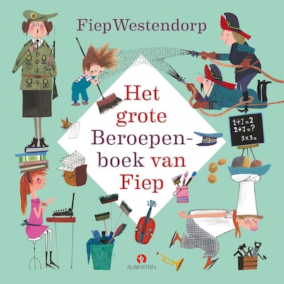 Het grote beroepenboek van Fiep – omslag van het luisterboek van Fiep Westendorp, Kasper van der Voort, Joren van der Voort