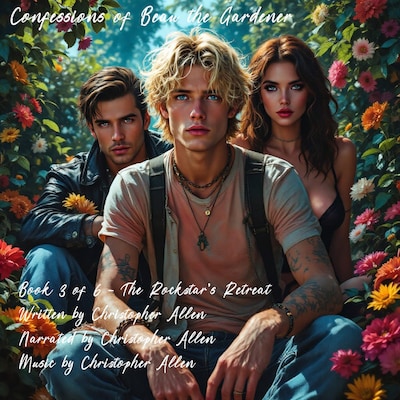 Confessions of Beau the Gardener – omslag til lydbogen af AI Voice Christopher Allen