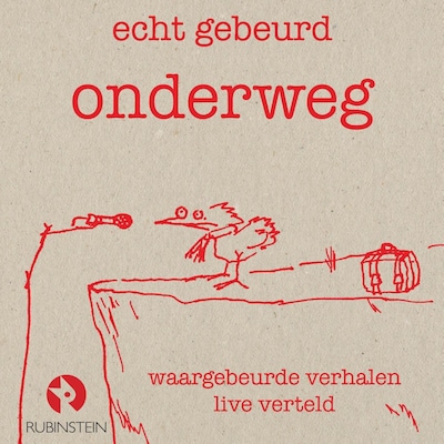 Echt Gebeurd - onderweg – omslag van het luisterboek van Paulien Cornelisse, Micha Wertheim, Eva Maria Staal