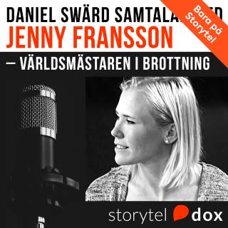 Jenny Fransson Världsmästaren i brottning – omslag till ljudboken av Daniel Swärd