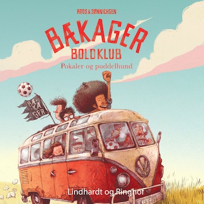 Bækager Boldklub 2 - Pokaler og puddelhund – omslag til lydbogen af Ole Sønnichsen, Jesper Roos Jacobsen, Jesper Jacobsen