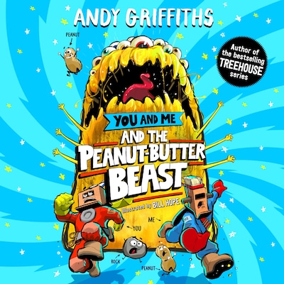 You and Me and the Peanut-Butter Beast – omslag til lydbogen af Andy Griffiths