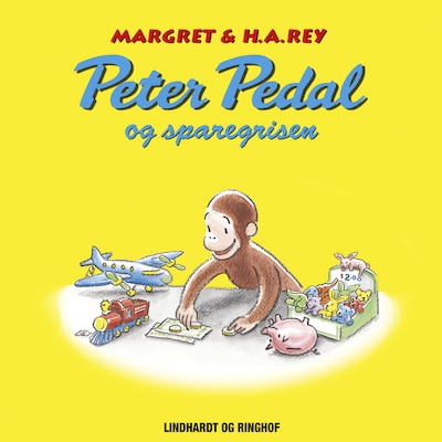 Peter Pedal og sparegrisen – omslag til lydbogen af Margret Og H.a. Rey