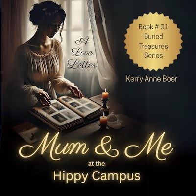 Mum & Me At The Hippy Campus – omslag til lydbogen af Kerry Anne Boer
