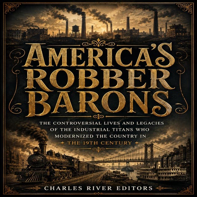 America’s Robber Barons: The Controversial Lives and Legacies of the Industrial Titans Who Modernized the Country in the 19th Century – omslag til lydbogen af Charles River Editors