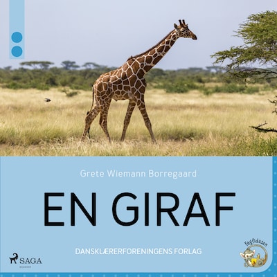 En giraf – omslag til lydbogen af Grete Wiemann Borregaard