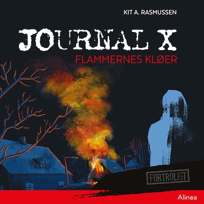 Journal X - I flammernes kløer – omslag til lydbogen af Kit A. Rasmussen